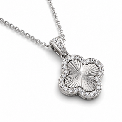 Andrea | Gold Plated Textured Four-Leaf Clover Necklace