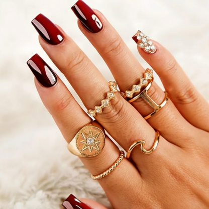 Poppy | Gold Plated Rhombus Resizable Ring