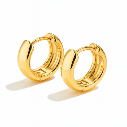 Hannah | 18K Gold Plated Basic Staple Hoop Waterproof Earrings