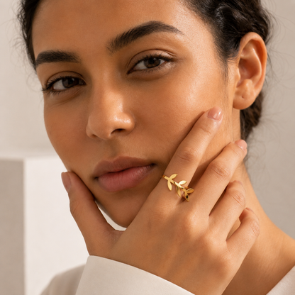 Verdant | Gold Plated Vine Leaf Ring