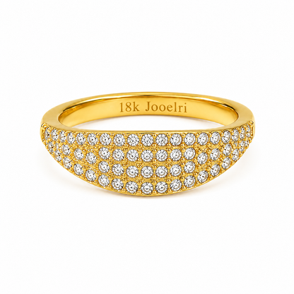 Étoile | Gold Plated Pavé Ring