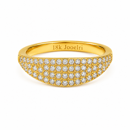 Étoile | Gold Plated Pavé Ring