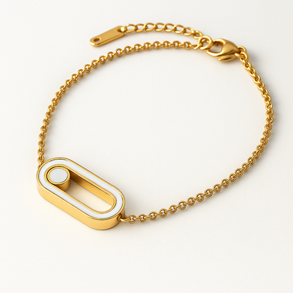 Rachel | 18K Gold Plated Uno Geometric Sliding Ball Waterproof Bracelet
