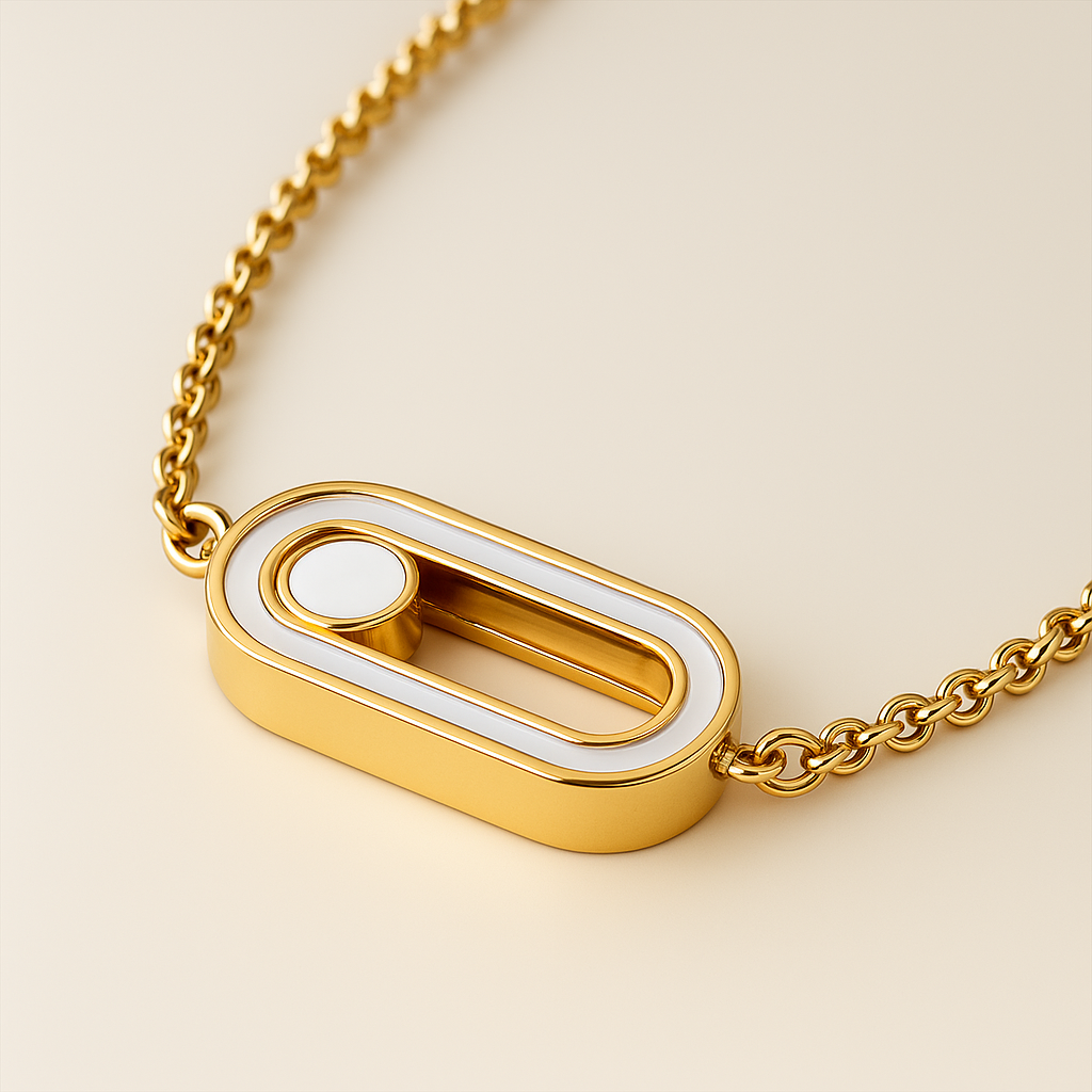 Rachel | 18K Gold Plated Uno Geometric Sliding Ball Waterproof Bracelet