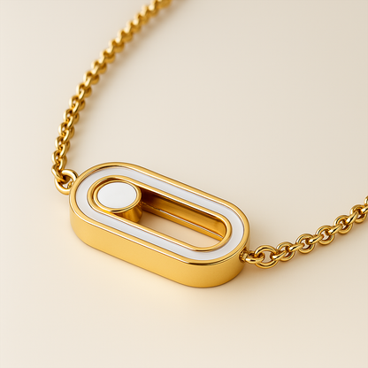 Rachel | 18K Gold Plated Uno Geometric Sliding Ball Waterproof Bracelet