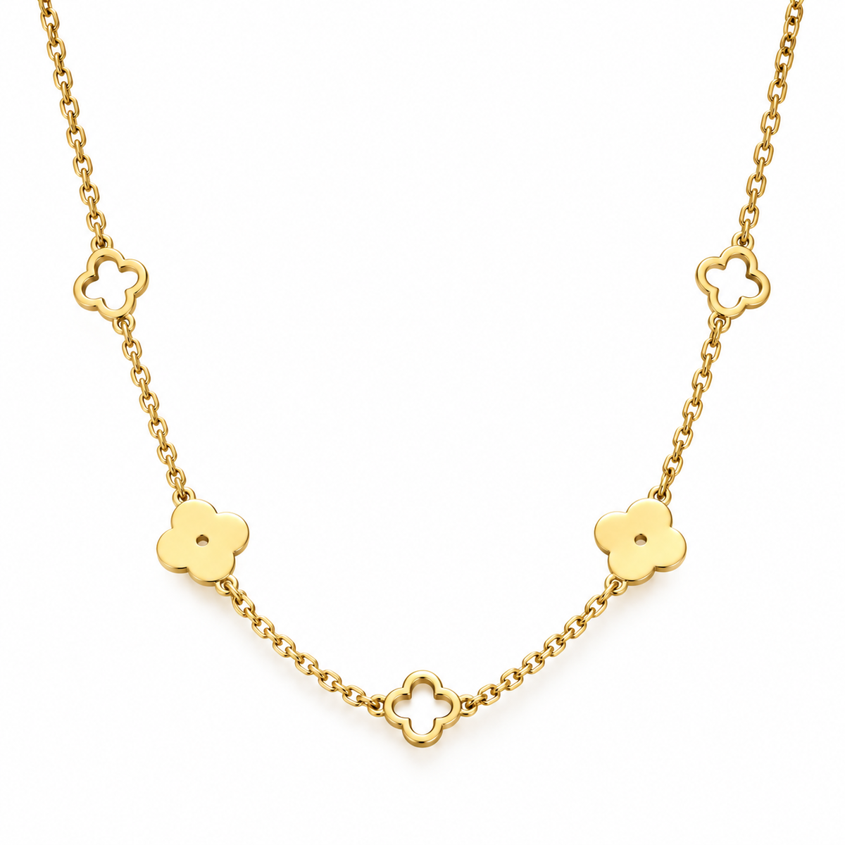 Kelsie | Gold Plated Four-Leaf Clover Pendant Necklace