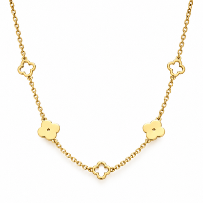 Kelsie | Gold Plated Four-Leaf Clover Pendant Necklace