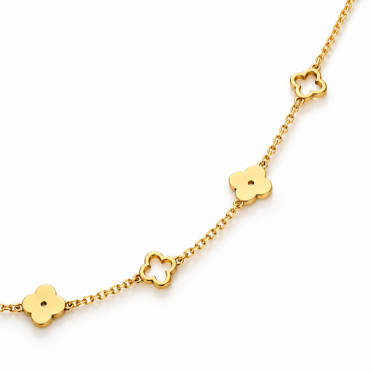 Kelsie | Gold Plated Four-Leaf Clover Pendant Necklace