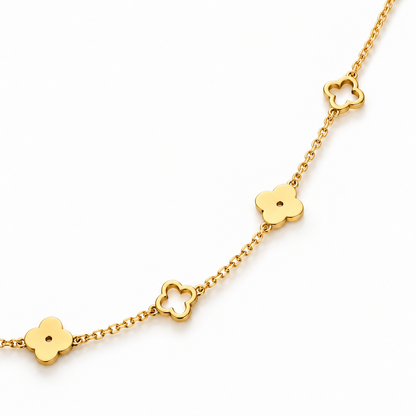 Kelsie | Gold Plated Four-Leaf Clover Pendant Necklace