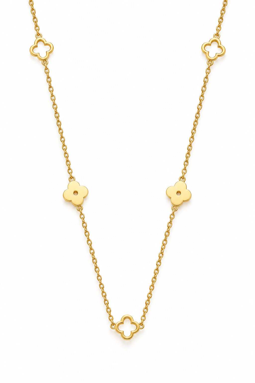 Kelsie | Gold Plated Four-Leaf Clover Pendant Necklace