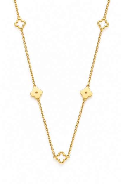 Kelsie | Gold Plated Four-Leaf Clover Pendant Necklace