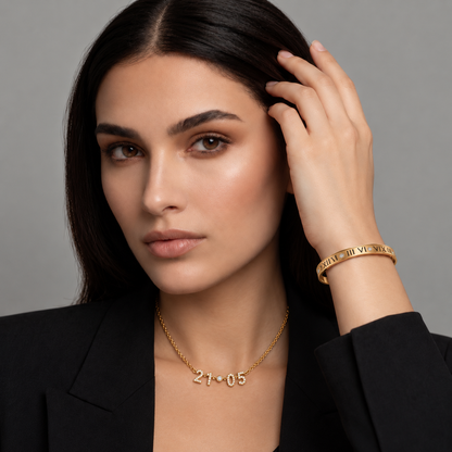 Ariya | Gold Plated ICY Date Necklace