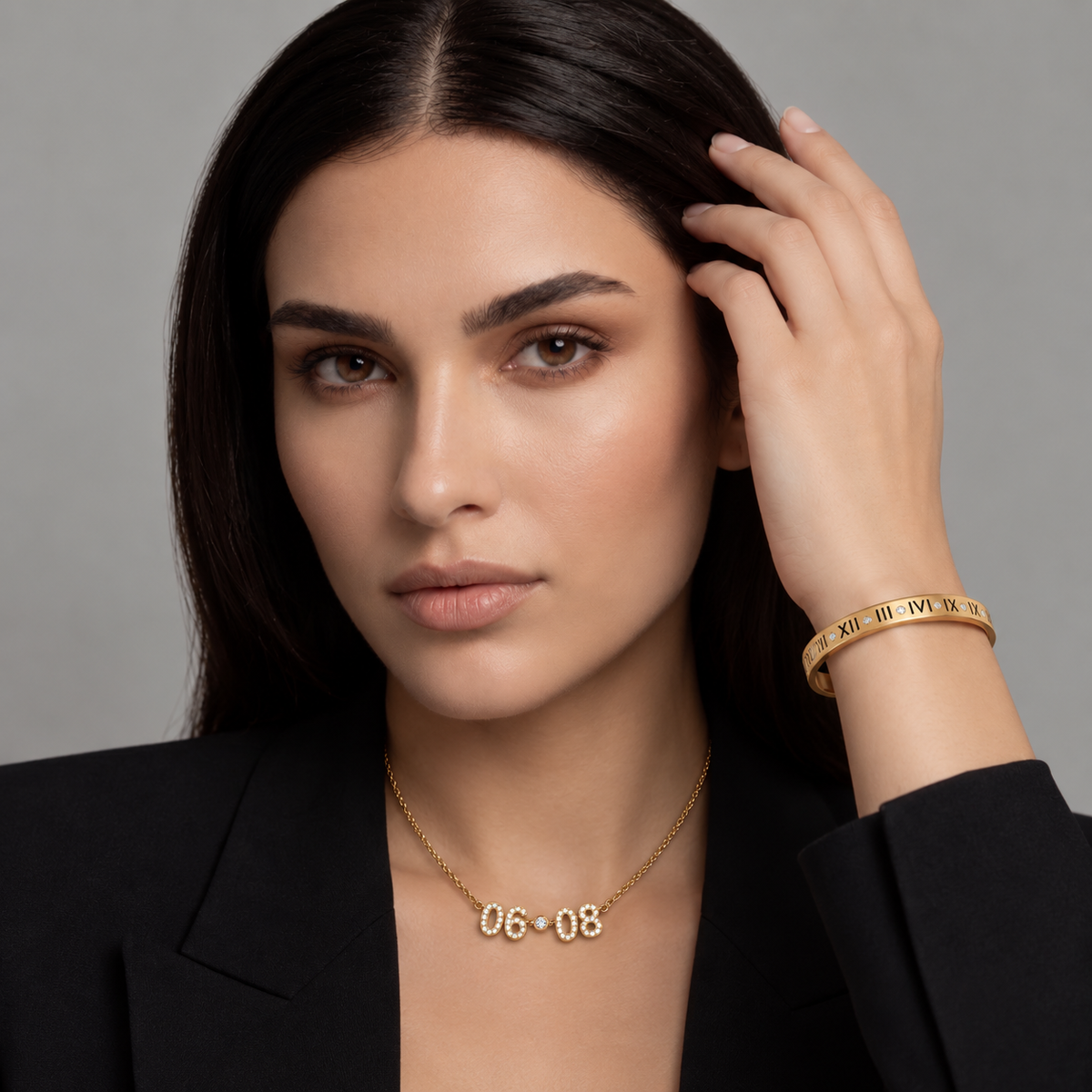 Ariya | Gold Plated ICY Date Necklace