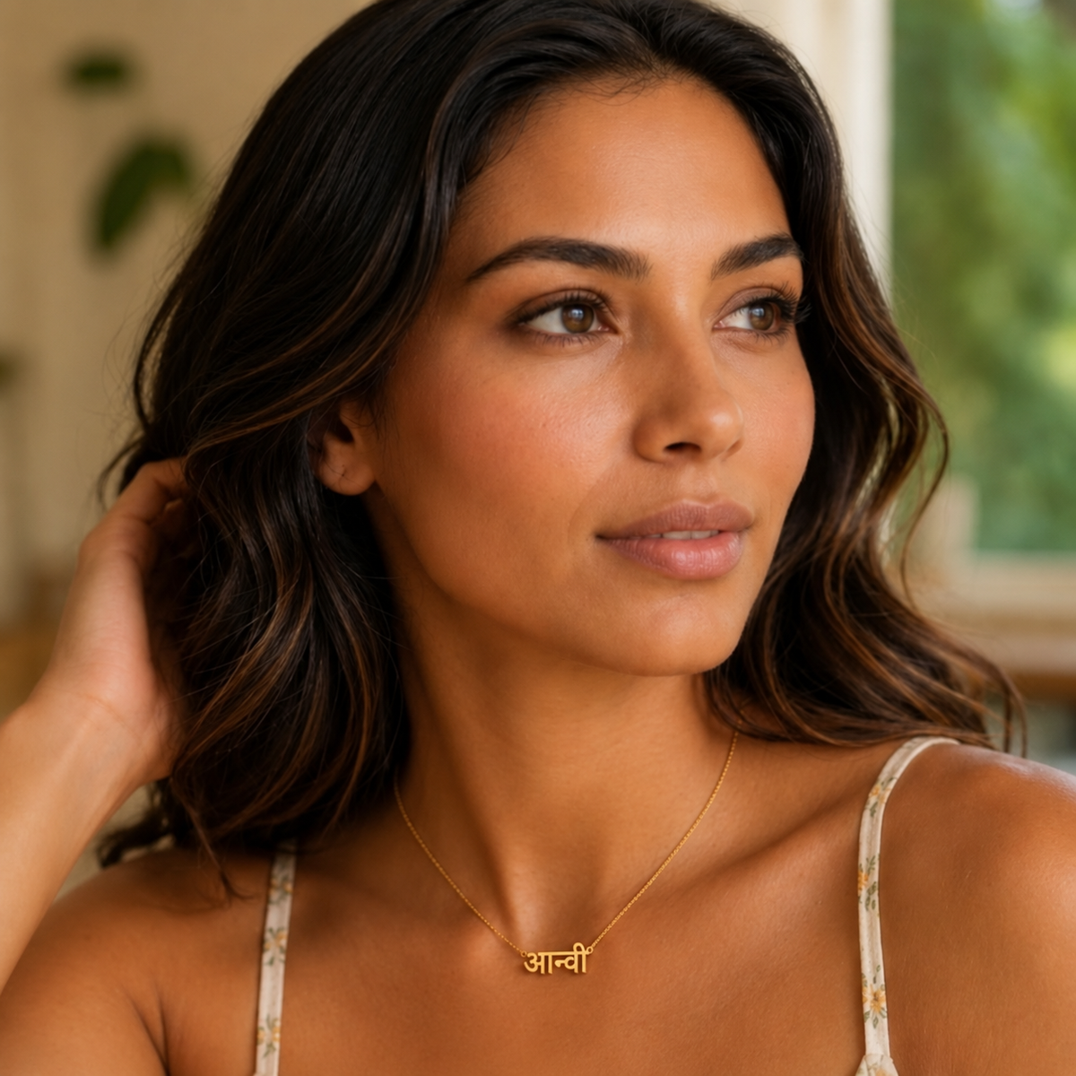 Diya | Gold Plated Personalised Hindi Name Necklace