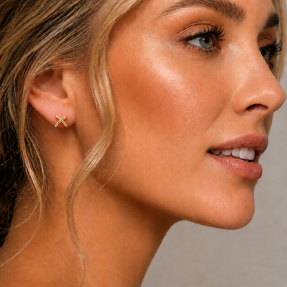 Évora | Gold Plated X Studs