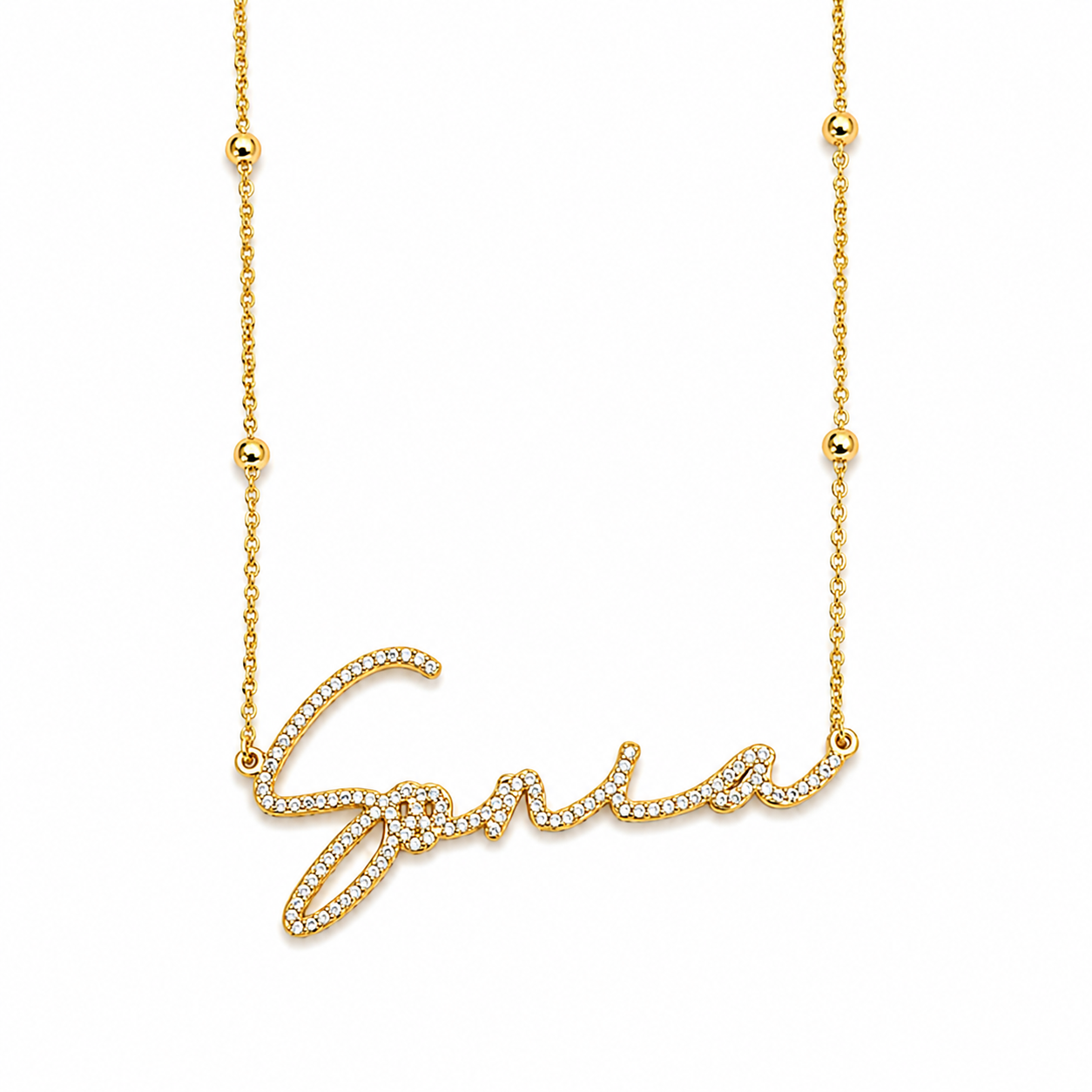 Sonia | Gold Plated Personalised ICY Name Necklace