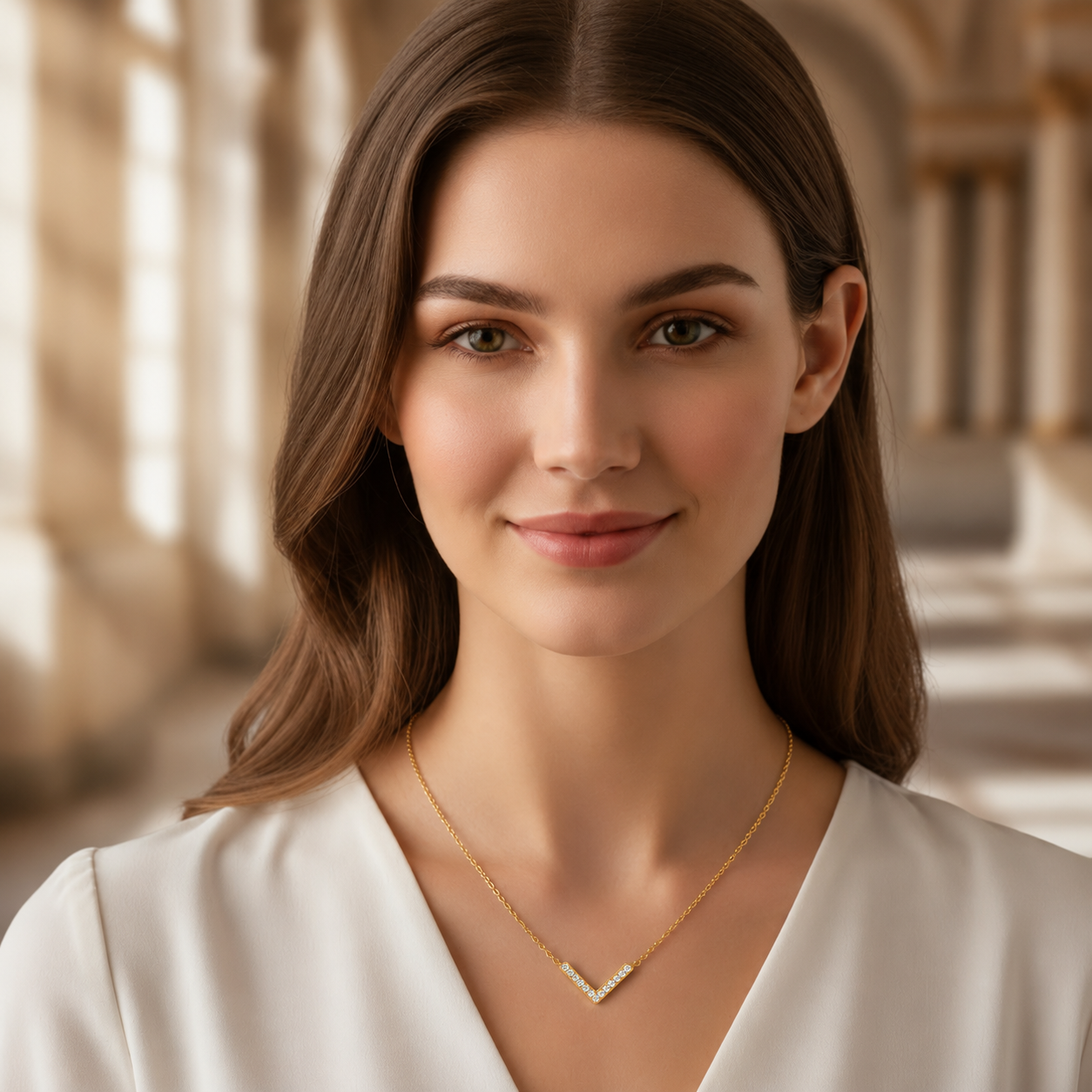 Verona | V-Shaped Illuminated Zircon Necklace