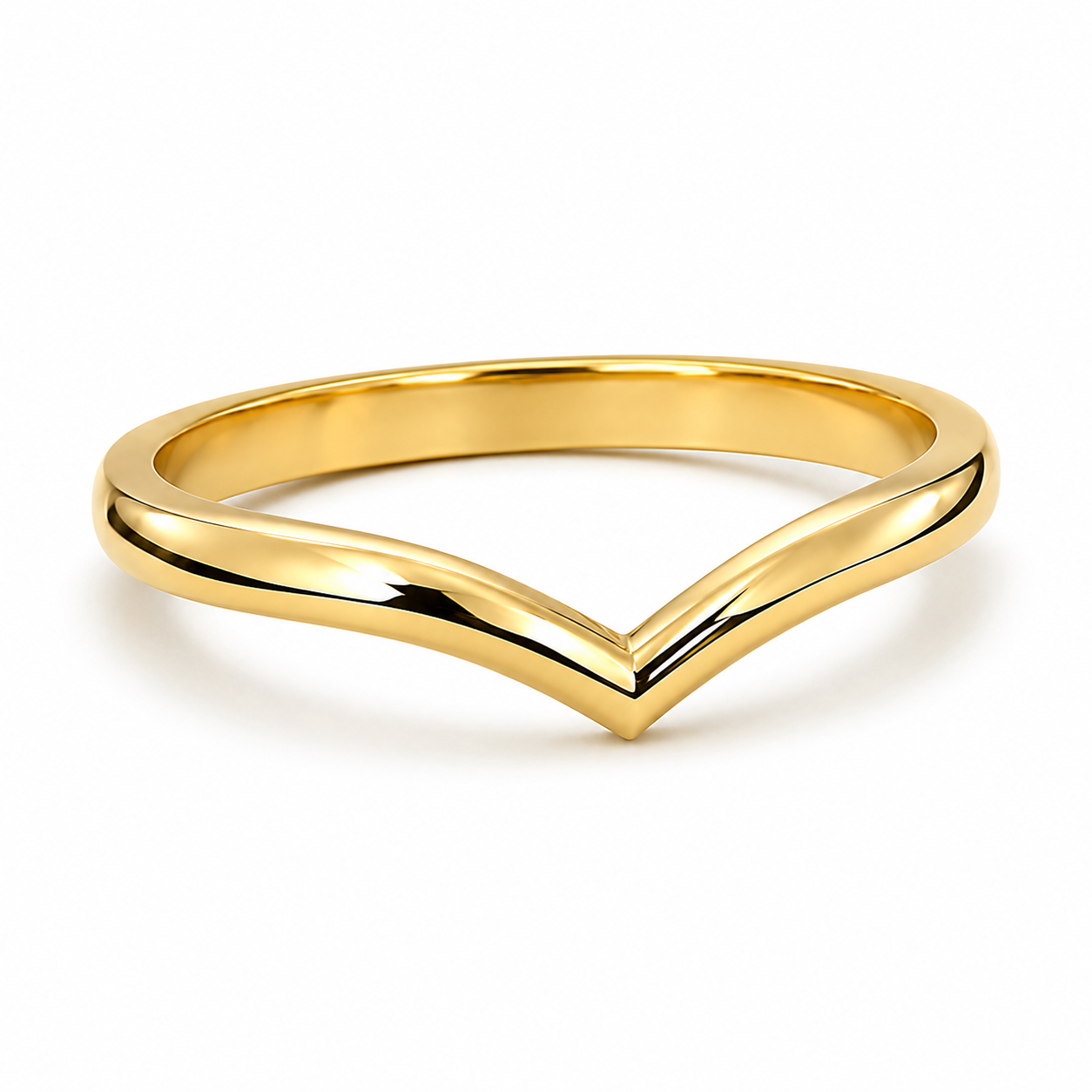 Noa | Wishbone Gold Plated Sleek Ring