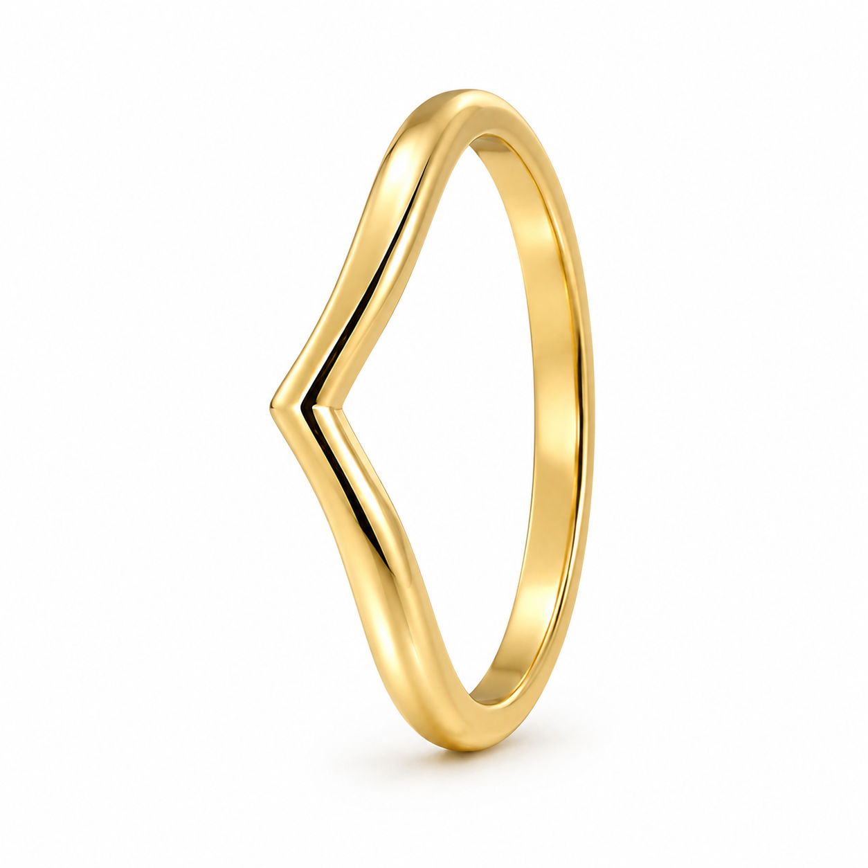 Noa | Wishbone Gold Plated Sleek Ring