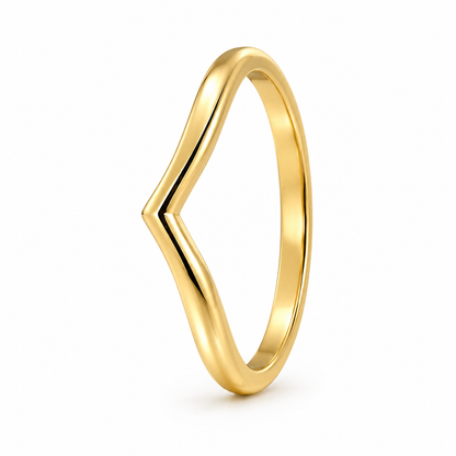 Noa | Wishbone Gold Plated Sleek Ring