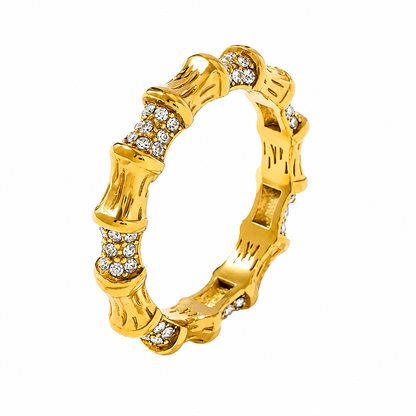 Selestia | Gold Plated Bamboo Éclat Ring