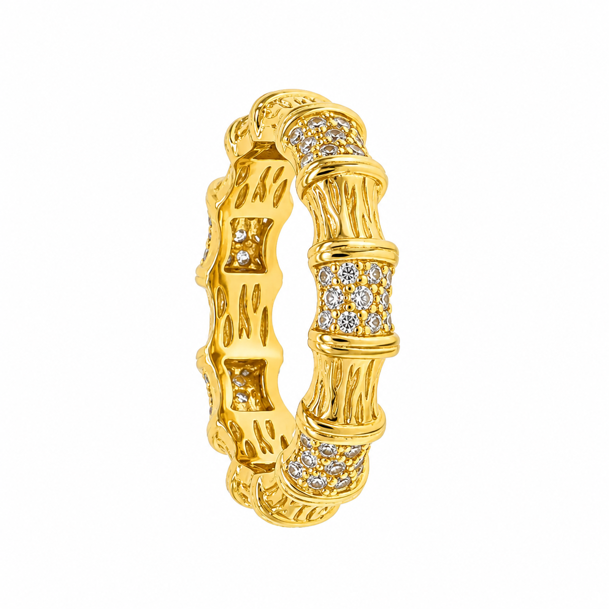 Selestia | Gold Plated Bamboo Éclat Ring