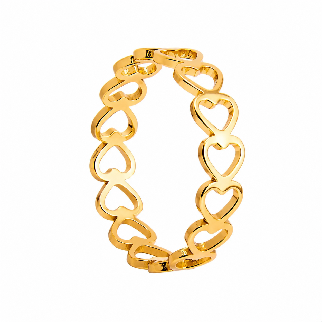 Éternelle  | Gold Plated Love Heart Open Cuff Ring