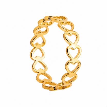 Éternelle  | Gold Plated Love Heart Open Cuff Ring