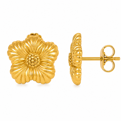 Fleuré | Gold Plated Fleur Noble Stud Earrings