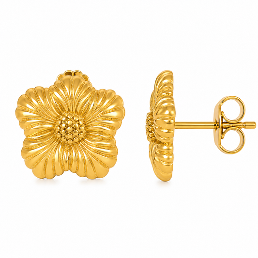 Fleuré | Gold Plated Fleur Noble Stud Earrings
