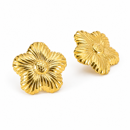 Fleuré | Gold Plated Fleur Noble Stud Earrings