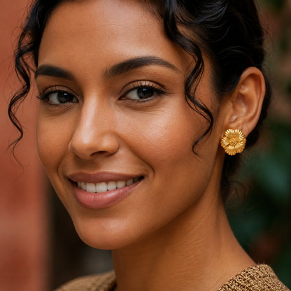 Fleuré | Gold Plated Fleur Noble Stud Earrings