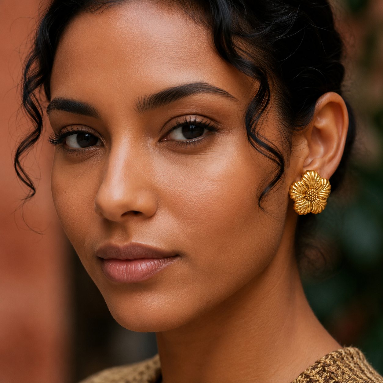 Fleuré | Gold Plated Fleur Noble Stud Earrings