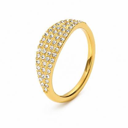 Étoile | Gold Plated Pavé Ring
