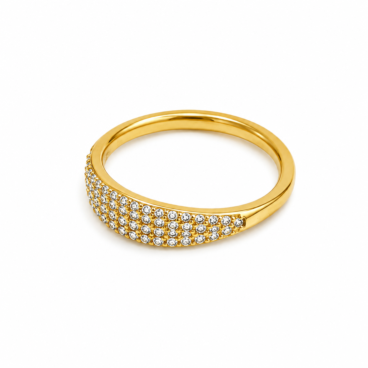 Étoile | Gold Plated Pavé Ring