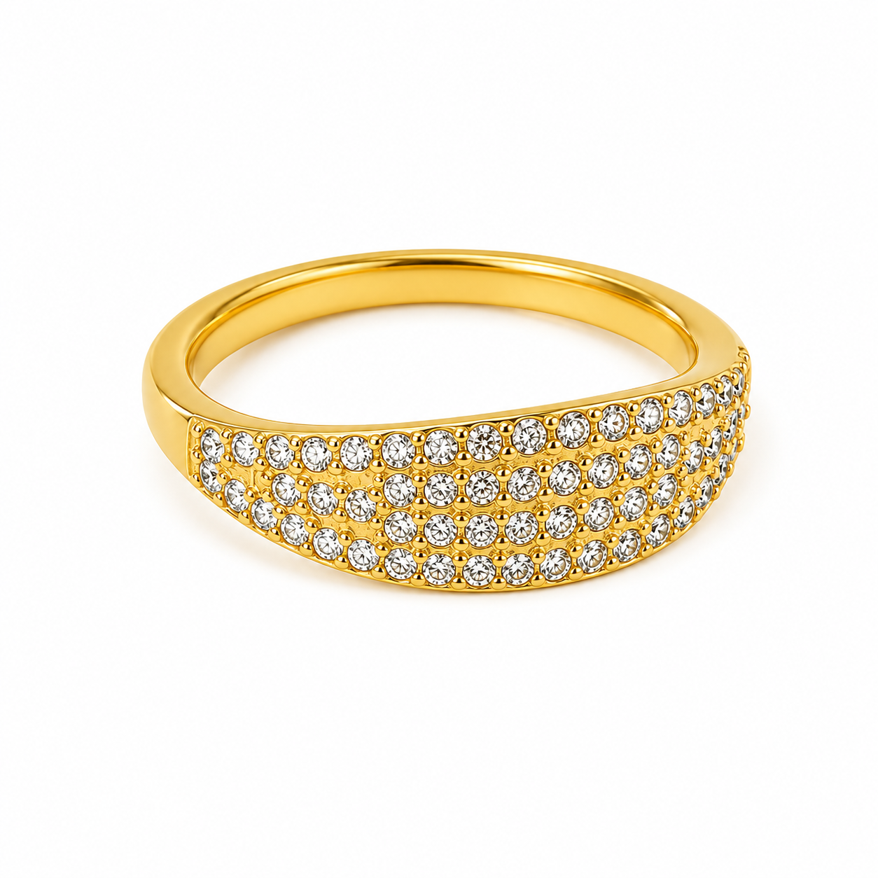 Étoile | Gold Plated Pavé Ring