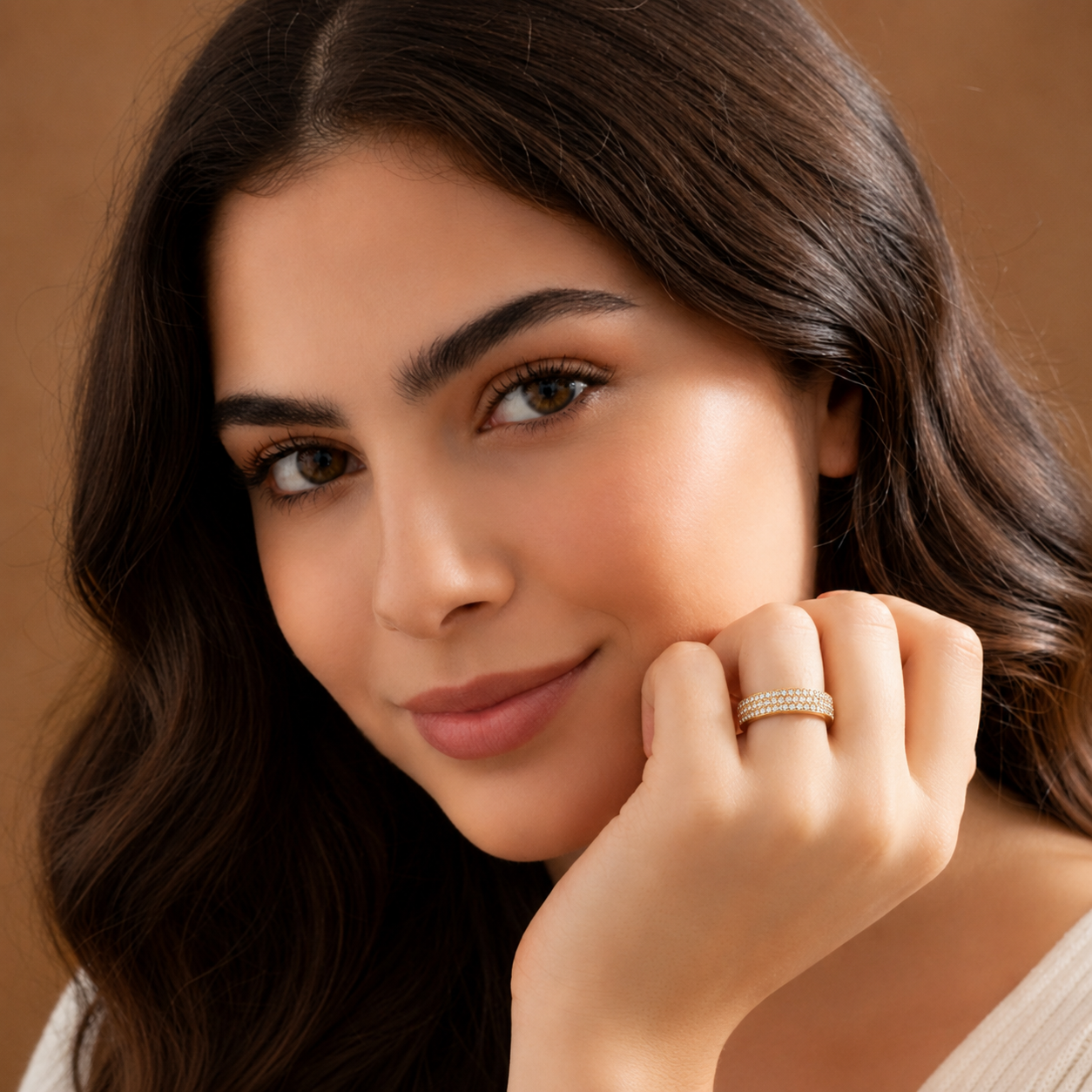 Étoile | Gold Plated Pavé Ring
