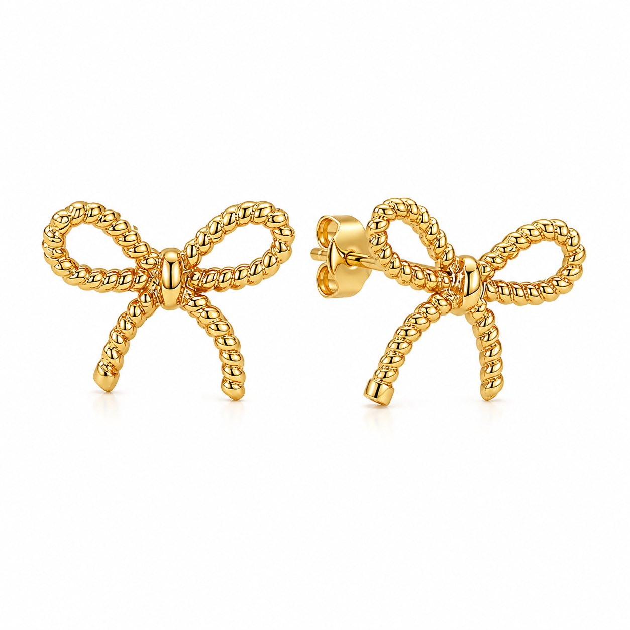 Maison | Braided Bow Gold Plated Earrings