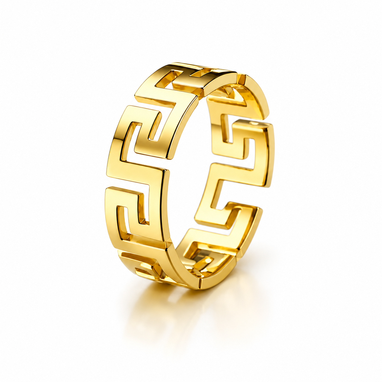Helios | Luxe Gold-Plated Greek Key Ring