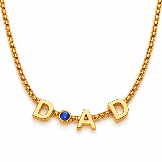 Meira | Gold Plated Suspended Sentiment Birthstone Necklace