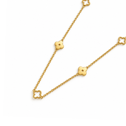 Kelsie | Gold Plated Four-Leaf Clover Pendant Necklace
