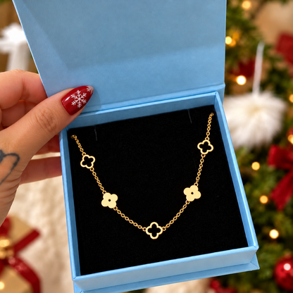 Kelsie | Gold Plated Four-Leaf Clover Pendant Necklace