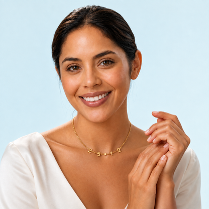 Dilly | Gold Plated Suspended Moments & Dates Necklace