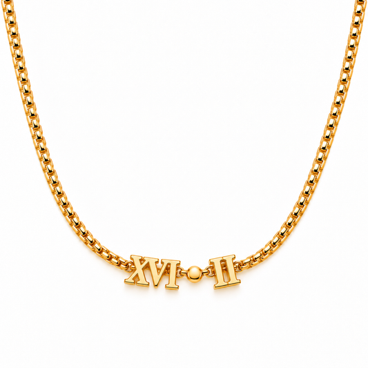 Romie | Gold Plated Roman Numeral Necklace