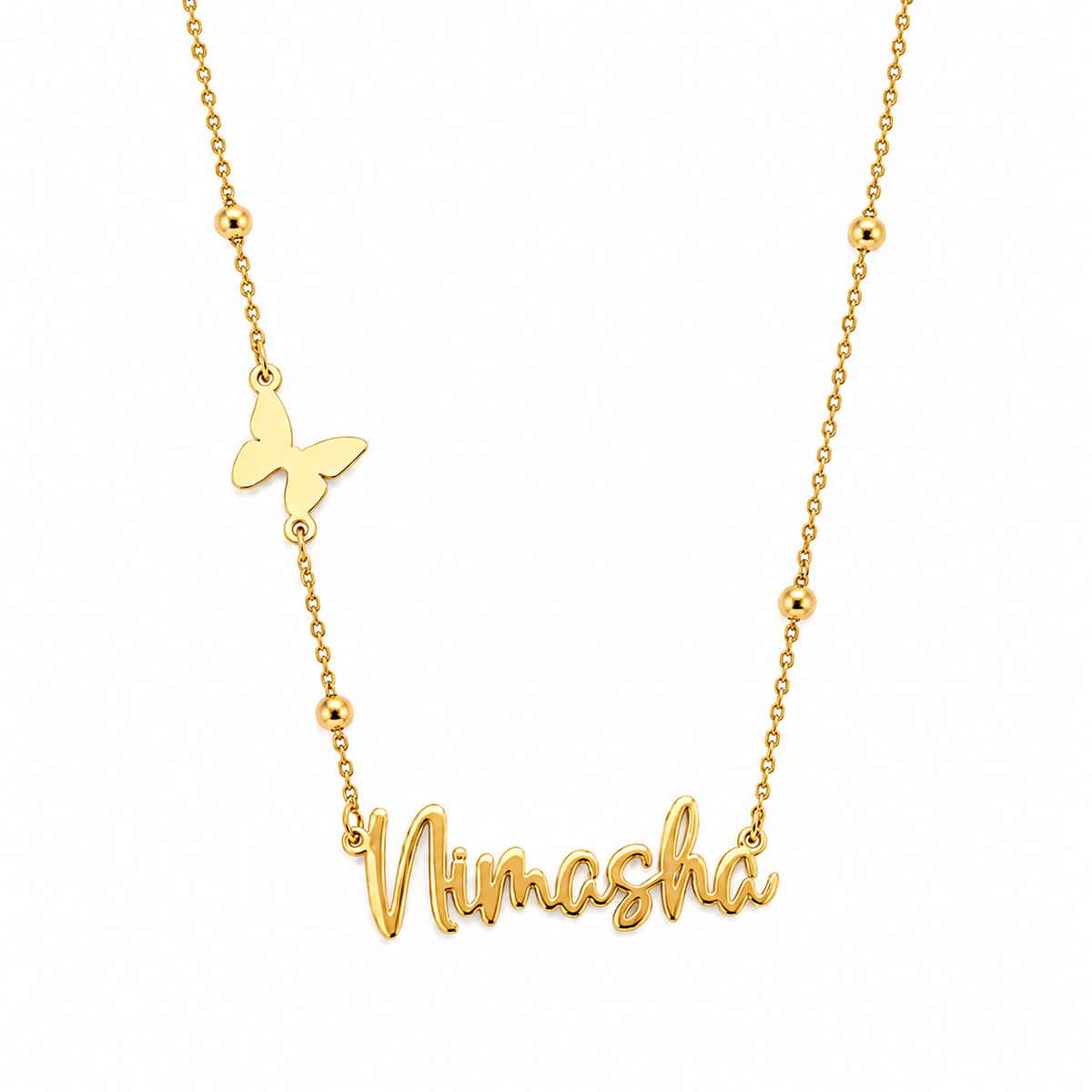 Nerissa | Gold Plated Personalised Single Name Necklace