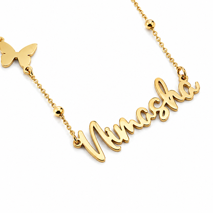 Nerissa | Gold Plated Personalised Single Name Necklace