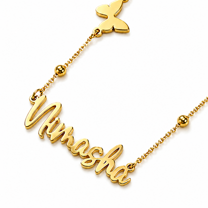 Nerissa | Gold Plated Personalised Single Name Necklace