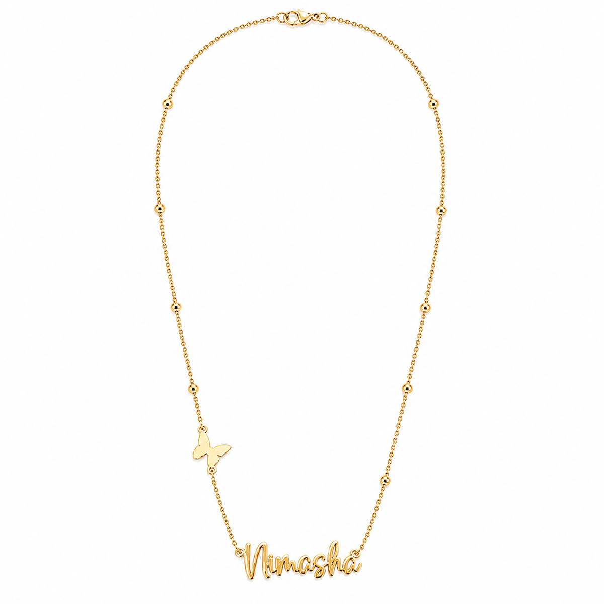 Nerissa | Gold Plated Personalised Single Name Necklace
