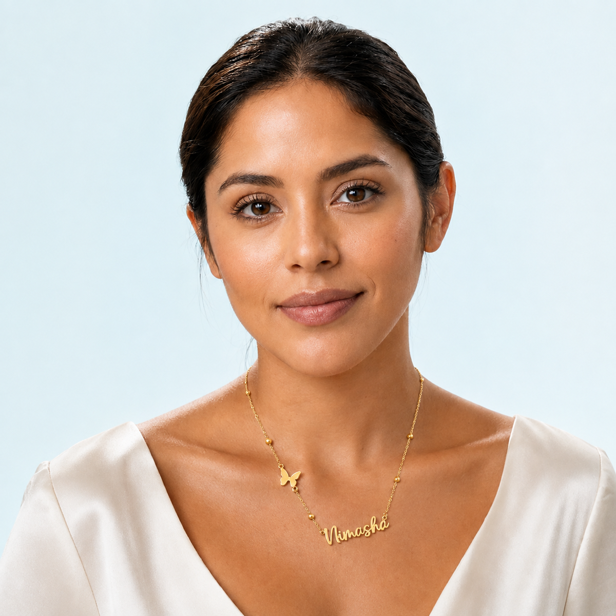 Nerissa | Gold Plated Personalised Single Name Necklace