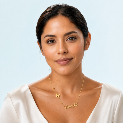 Nerissa | Gold Plated Personalised Single Name Necklace